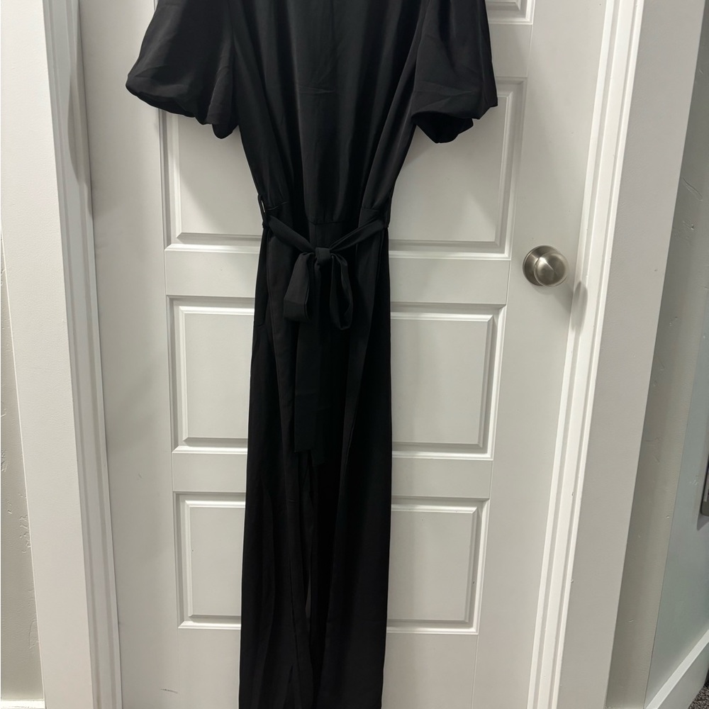 Black Flutter Sleeve Jumpsuit